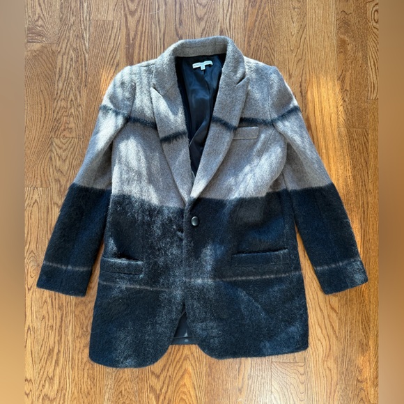 NEW NEVER WORN Rebecca Minkoff Graffiti Striped Wool Blend Coat Blazer in Size 2 - Picture 1 of 6